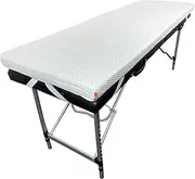 XOLLOZ Lash Bed Topper Memory Foam | Comfortable Mattress Topper for Lash Extension Table - with Four Corner Straps & Anti-Slip Bottom (White)