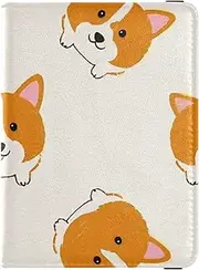 [Amooorous] Cartoon Cute Yellow animal Dog Leather decorative Passport and Vaccine Card Wallet Combo Travel Documents Organizer Protector Document Organizer Holder Accessories Lightweight, Cartoon cute yellow