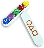 Gonggi Game,Gonggi Weighted Korean Game,5 Premium Marbles + Box, Traditional Toss & Catch Dexterity Training, Suitable for Family Gatherings and Social use(White)