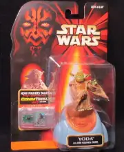YODA w/JEDI COUNCIL CHAIR VHTF STAR WARS ACTION FIGURE & COMMTECH CHIP