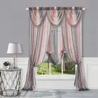 Blush Striped Modern Semi-Sheer Light Filtering Window Curtain Drape Set