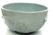 Lt Blue Bowl By Blue Sky ClayWorks Seashell Coastal 3.5” Tx6” D Shell