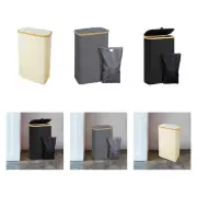 Laundry Basket with Lid Clothes Storage Organizer for Dorm Travel Apartment