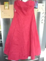 ANTHROPOLOGIE FUCHSIA PINK FLORAL CONTRAST STRAP/STRAPLESS MIDI DRESS Sz 4 NWT
