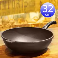 在飛比找PChome24h購物優惠-UNICOOK 樂廚樂廚 手工鑄造不沾深炒鍋(32cm)