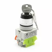 Panel Mount Locking 2 Position NO+NC DPST Rotary Switch 10A 660V w 2 Key
