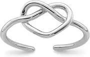[Core Silver] Sterling Silver Rhodium-plated Polished Heart Knot Toe Ring