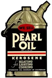 Pearl Oil Kerosene Can Style DIECUT NEW 28" Tall Sign USA STEEL XL Size 7 lbs
