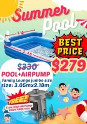 inflatable pool family size: 3.05mx2.18m--FREE!!AIR Pump
