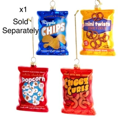 1 Snack Food Bag Ornament Pretzels Popcorn Cheez Curls Chips Sandwich Party Food