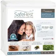 SafeRest srmeking123 Zippered Mattress Protector, King, 15-18" Deep - White