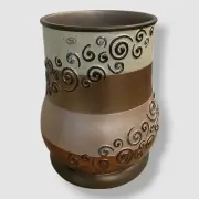 Popular Bath Brown Raised Swirl Miramar Trash Can Wastebasket