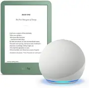 New Amazon Kindle (2024 release) Matcha and Echo Dot (5th Gen) Glacier White