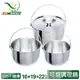 (3鍋組/16+19+22cm)(許願品)【PERFECT】316不鏽鋼可提式調理鍋(台灣製造/提把設計/導熱均勻/加厚0.8mm)台灣 KH-40701