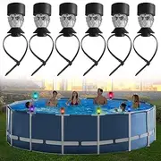 ATMWM Pack of 6 Solar Pond Lighting, Pool Lights, Underwater, Colour Pool Lighting Solar, for Garden Decoration, Stairs, Fence, Yard, Patio (A)