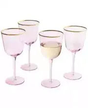 Martha Stewart Collection Blush All-Purpose Wine Glasses, Set of 4 New