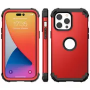 For iPhone 14 Pro Max Case, Protective Triple-layer Armour Cover, Red