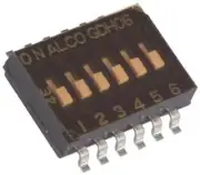 8x TE Connectivity DIP SWITCHES 24V DC 100mA 6-Way SPST Slide Actuator