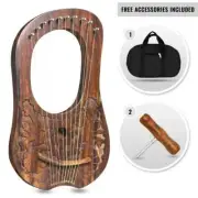 10 Strings Lyre Harp Rosewood Musical Instruments Harp Free Strings Set,Key,Bag