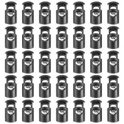 30pcs Cord Lock Single Hole Spring Toggle Stopper for Drawstring, Black