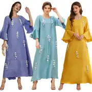 Muslim Women Abaya Maxi Dress Loose Kaftan Long Robes Dubai Turkey Caftan Gown