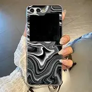Marble Pattern Transparent Hard Phone Case for Samsung Galaxy Z Flip5 Flip4 Flip6 Clear Folding Cover for Samsung Z Flip 3 4 5 6,A501,for Galaxy Z Flip5