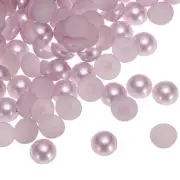 300pcs Flatback Pearls 10mm ABS Plastic Half Round Dome Pearls, Light Purple