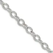 [JewelryWeb] 925 Sterling Silver 2.5mm Flat Open Oval Cable Chain Necklace Jewelry Gifts for Women - Length Options: 41 46 51 61