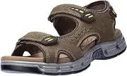 [OutPro] Men's Leather Sandals Outdoor Sports Sandals Waterproof Hiking Sandals Velcro Open Toe Summer Sandals Shoes