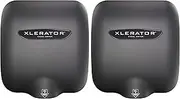 Excel Dryer XLERATOR XL-GR 1.1N High Speed Automatic Hand Dryer, Graphite Textured Cast Cover, Heat and Speed Control Options with Noise Reduction Nozzle, 110/120V 12.5 Amps (2 Pack)