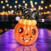 13.5" Light Up Pumpkin With Jester Hat Halloween Decor *SHIPS WITHIN 10 DAYS*