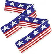 [Minkissy] 2Pcs Elastic Sports Headband for Women and Men Sweat Absorbing Yoga Workout Headbands Comfortable Durable Design for Running Basketball Gym Outdoor Activities Star Pattern