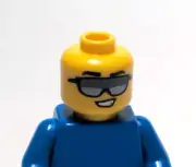 Lego - Minifigure Head - Silver Grey, Sunglasses, Smile, Teeth