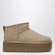 [UGG] Classic Ultra Mini boots with sand-coloured platform 6 US Beige
