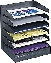 Safco Desk Organizer, 6 Shelves, Office and Classroom Mailbox, Mail Sorter, Commercial Grade Steel, Black