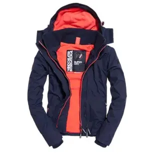 【Superdry】經典三層拉鍊連帽風衣外套/衝鋒衣(極度乾燥 男女款 平輸品)