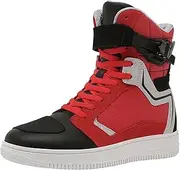 ZHENSI Men's Motorbike Shoes Casual Street Riding Boots Breathable Motorcycle Leather Boots