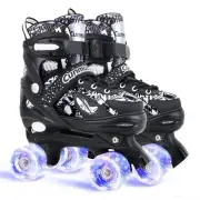 Kids Roller Skates Girls, 4 Sizes Adjustable Toddler Roller Girls Skates Outd...