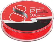 8 Strand PE Braided Fly Fishing Line, 200M 25kg / 55lb Tensile Strength with 0.38mm Diameter, Colorfast Freshwater Line for Trout Bass Fishing