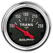 Autometer Traditional Chrome Transmission Temp Gauge Electric - 100 - 250 F, 2 1/16 Inch, Short Sweep, AU2552