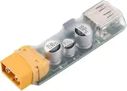 XT60 to USB Fast Charging Converter Support 3S-6S Lipo Battery （10.5V-32V Input， 3V-20V Output ） 45W Max Fast Charge Adapter for RC Racing Drone