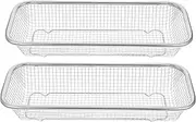 HONITANO 2 Pcs Stainless Steel Chopstick Holder Stackable Mesh Storage Basket for Kitchen Utensils Slip Design Space Efficient Draining Container for Knives Forks and Spoons