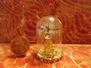 New~Elegant Gold Glass Dome Mantle Clock Dollhouse Miniatures Dome Clock Reg.$49
