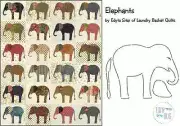 Elephants Applique Quilt Pattern & Stencil by Edyta Sitar Laundry Basket Quilts