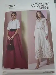 Vogue Sewing Pattern 2007 Size 8-16 Two-piece Dress Length & Sleeve Variations