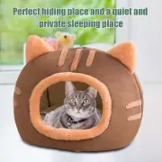 Pet Cat Dog Warm Winter House Cave Bed Soft Sleeping Cushion Fluffy Large Kennel