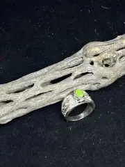 Exquisite Native American Navajo Gaspeite Kokopelli Sterling Ring Size 6
