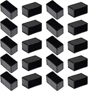 Bonsicoky 20Pcs Rectangle Rubber Furniture Leg Caps (3/4" x 1-1/2"), Vinyl Flexible Chair Leg Floor Protectors for Patio Indoor Chair Table Bed, 19 x 39mm