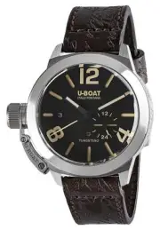 U-Boat Classico Tungsteno Automatic Stainless Steel Leather Date Mens Watch 8893