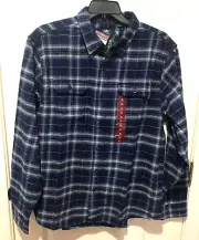 Woolrich Shirt Mens XL Blue Grid Plaid Brawny Flannel Long Sleeves Shacket NWT